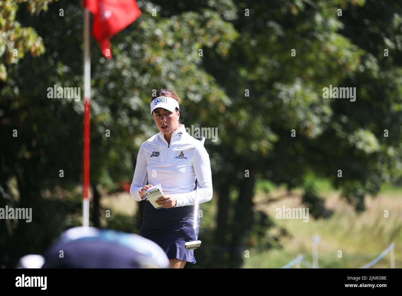 Englands Georgia Hall während des dritten Tages der ISPS HANDA World Invitational im Galgorm Castle Golf Club in der Grafschaft Antrim, Nordirland. Bilddatum: Samstag, 13. August 2022. Stockfoto