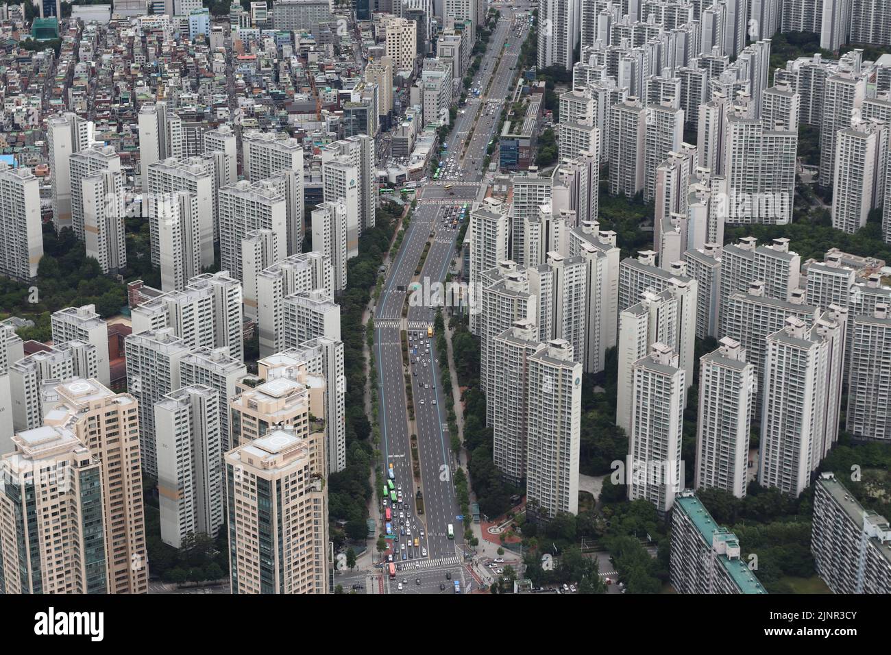 Seoul City Scape Vom Lotte World Tower Stockfoto