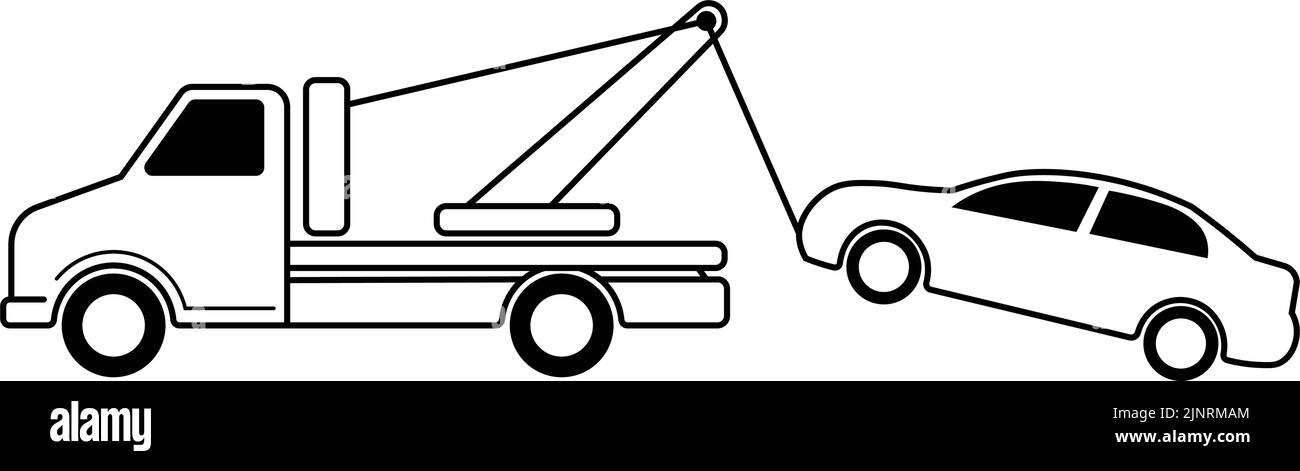 Abschleppschild, einfaches flaches Symbol - Vektor Stock Vektor