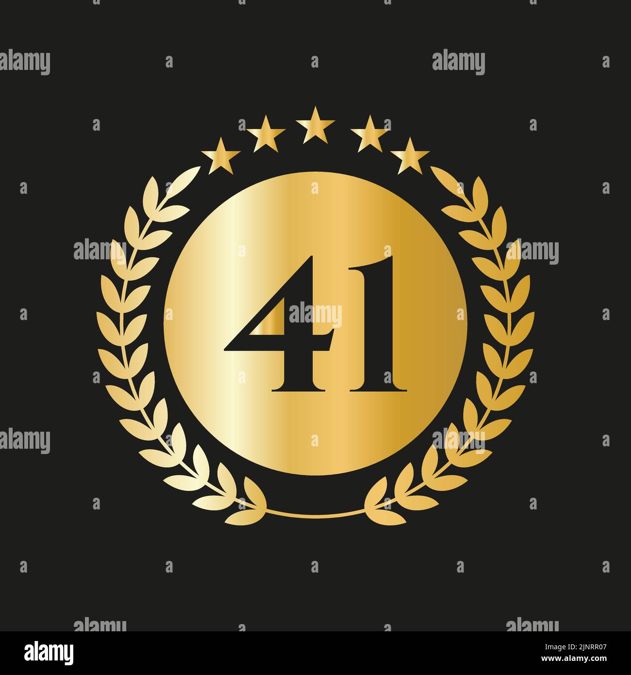 41. Jahre Jubiläumsfeier Icon Vektor Logo Design-Vorlage mit Golden Concept Stock Vektor