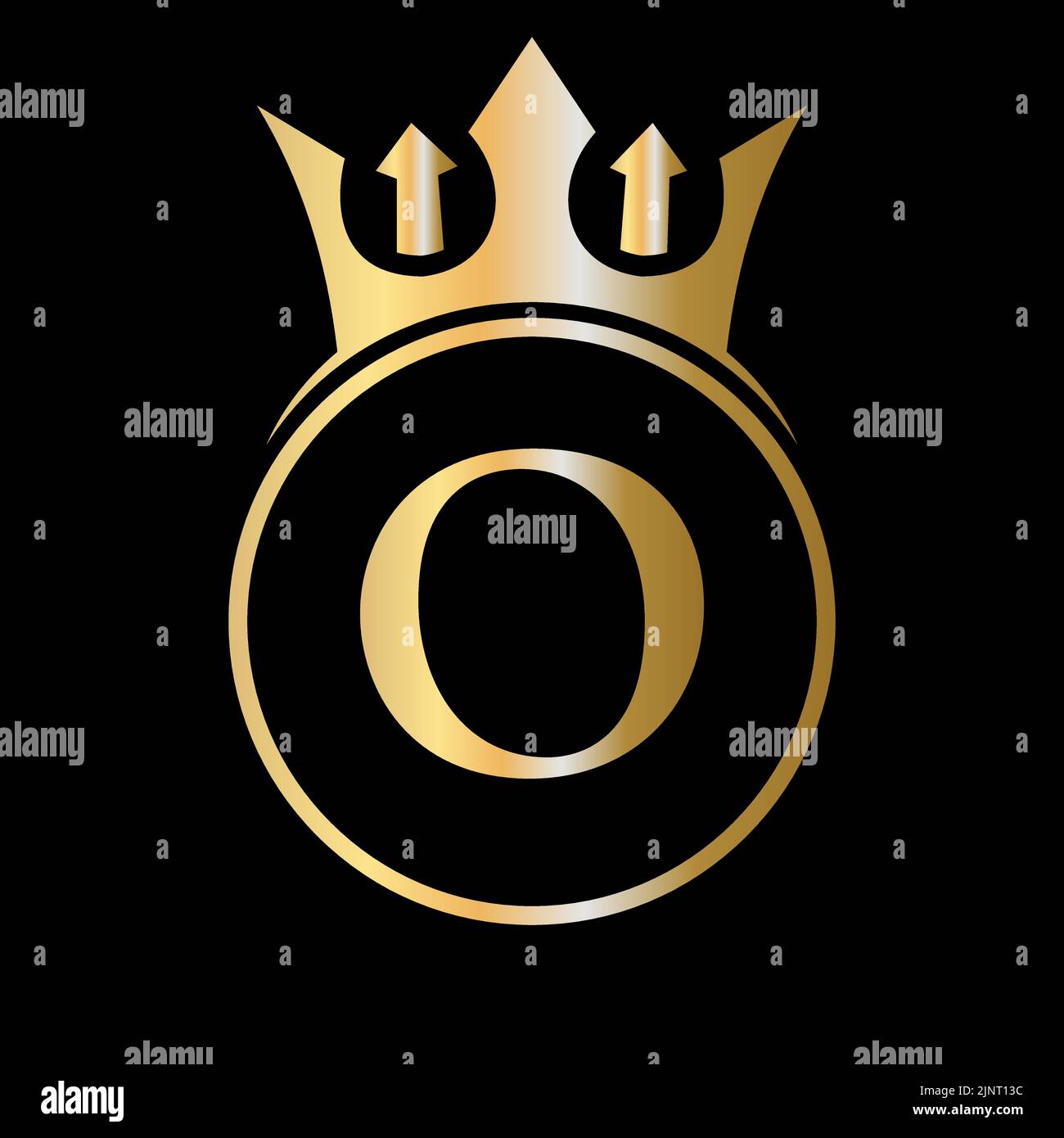 Luxusbuchstabe O Crown Logo. Kronenlogo auf Buchstabe O Vektor-Vorlage für Schönheit, Mode, Stern, elegantes Zeichen Stock Vektor