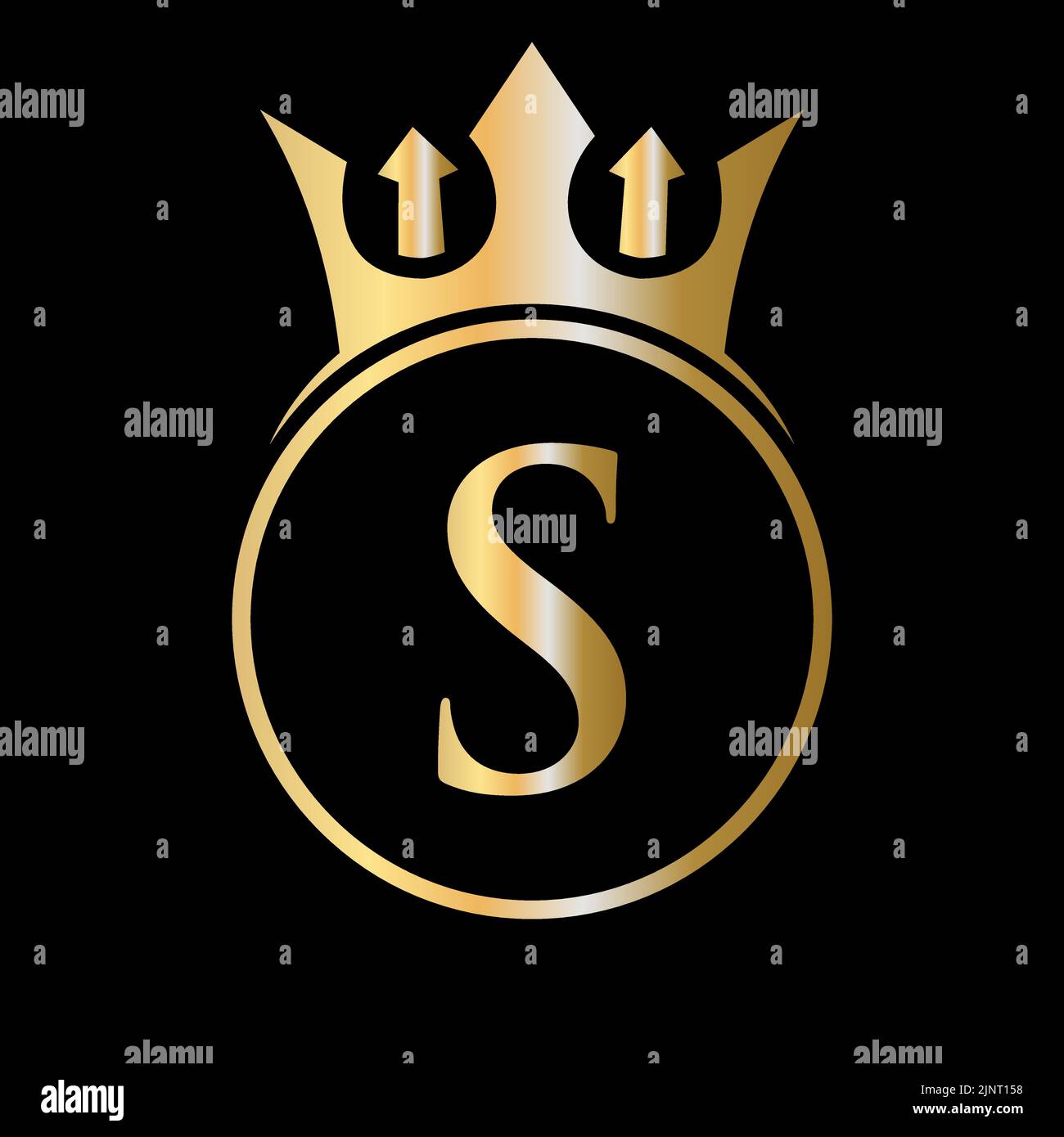 Luxusbuchstabe S Crown Logo. Kronenlogo auf Buchstabe S Vektor-Vorlage für Schönheit, Mode, Stern, elegantes Zeichen Stock Vektor