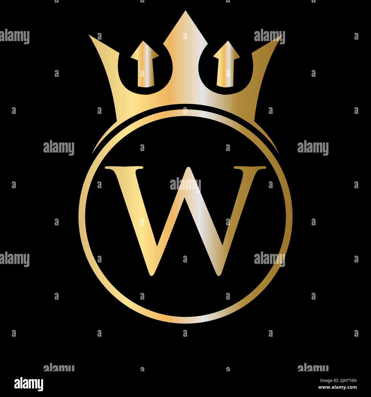 Luxusbuchstabe mit W-Crown-Logo. Krone Logo auf Buchstabe W Vektor-Vorlage für Schönheit, Mode, Stern, elegantes Zeichen Stock Vektor