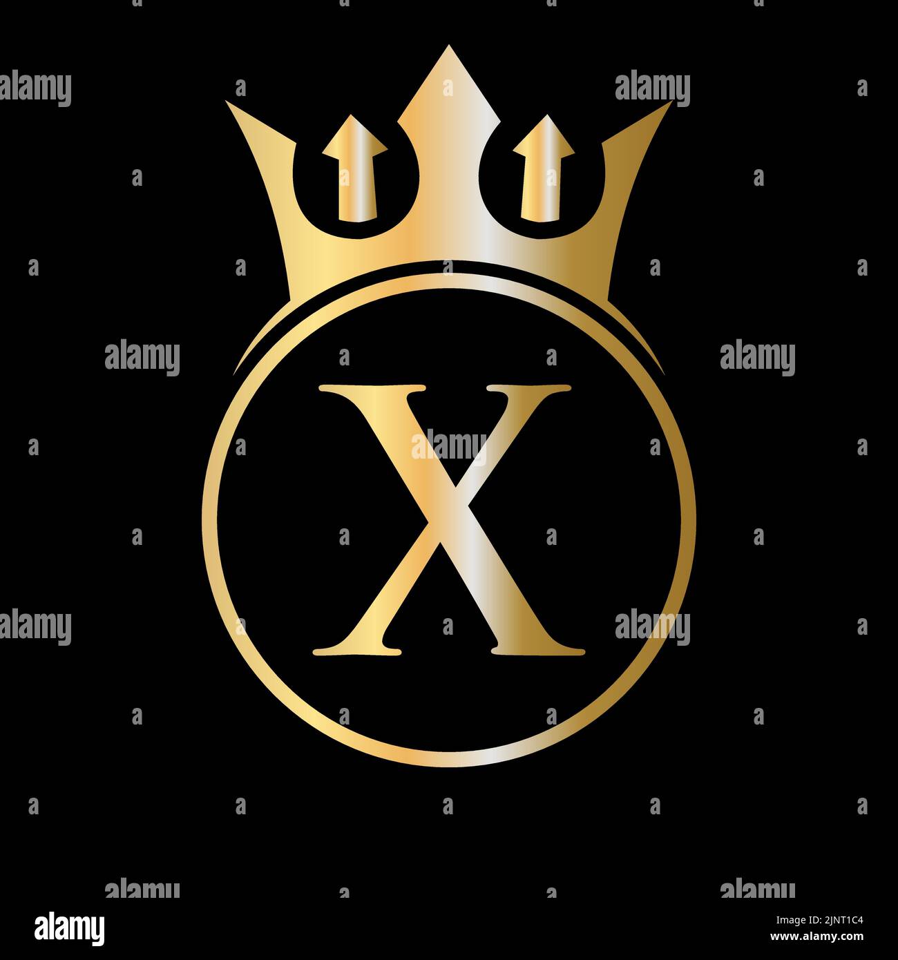 Luxusbuchstabe X Crown Logo. Kronenlogo auf Buchstabe X Vektor-Vorlage für Schönheit, Mode, Stern, elegantes Zeichen Stock Vektor