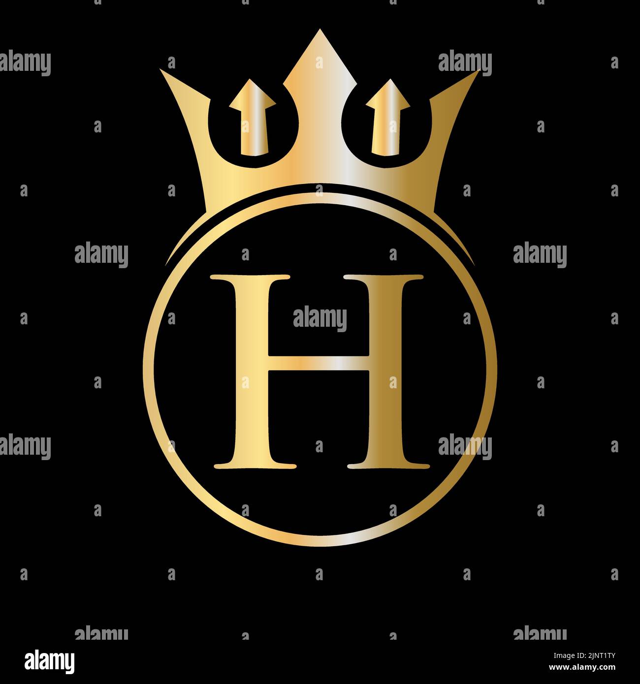 Luxusbuchstabe H Crown Logo. Kronenlogo auf Buchstabe H Vektor-Vorlage für Schönheit, Mode, Stern, elegantes Zeichen Stock Vektor