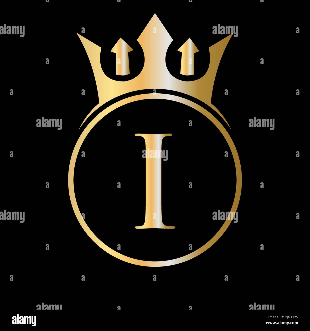 Luxusbuchstabe I Crown Logo. Kronenlogo auf Buchstabe I Vektor-Vorlage für Schönheit, Mode, Stern, elegantes Zeichen Stock Vektor