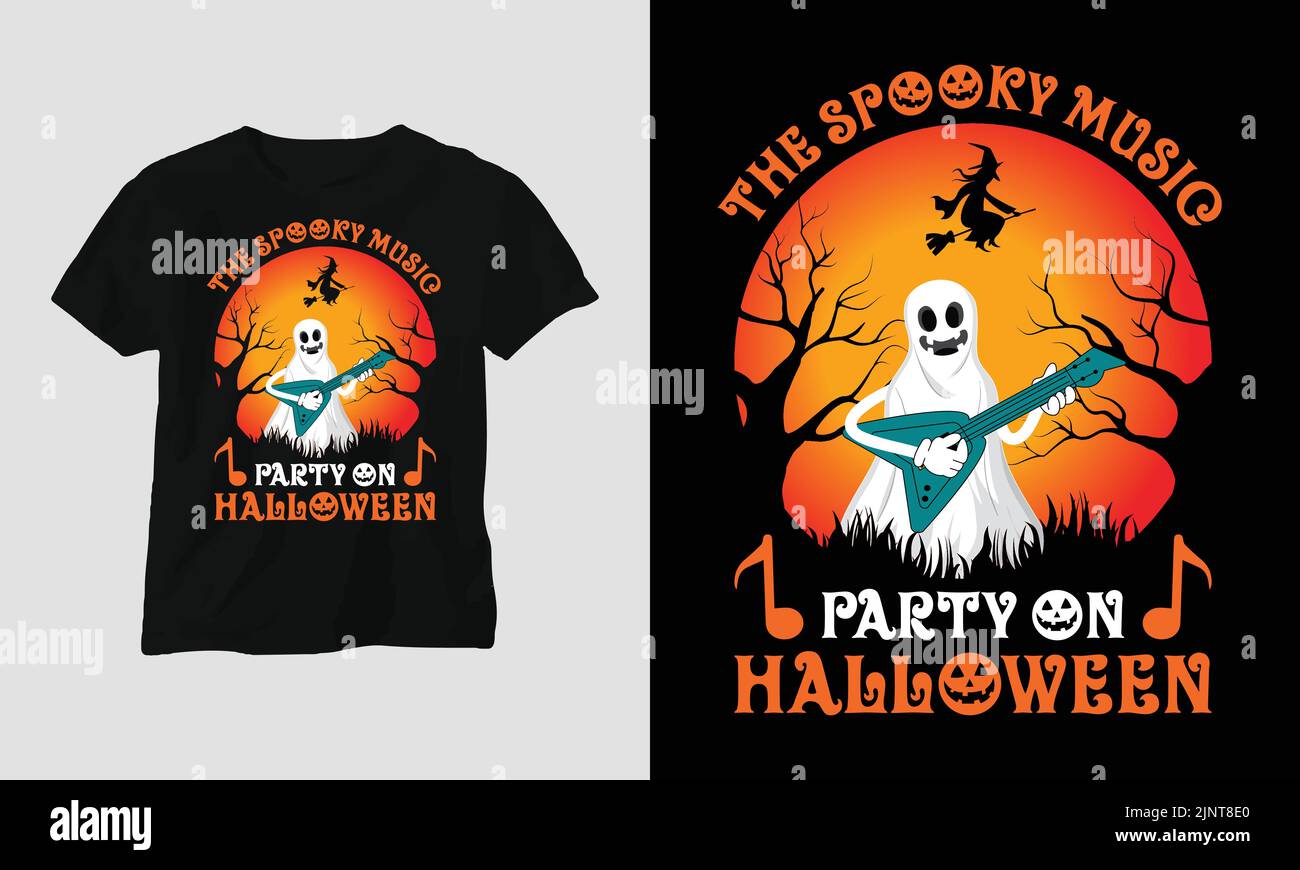 Halloween Day Special T-Shirt Grafik mit „Halloween“ Design-Vektor Grafik-Design-T-Shirt, mag, Aufkleber, Wandmatte, etc. Design-Vektor Grafik Stock Vektor