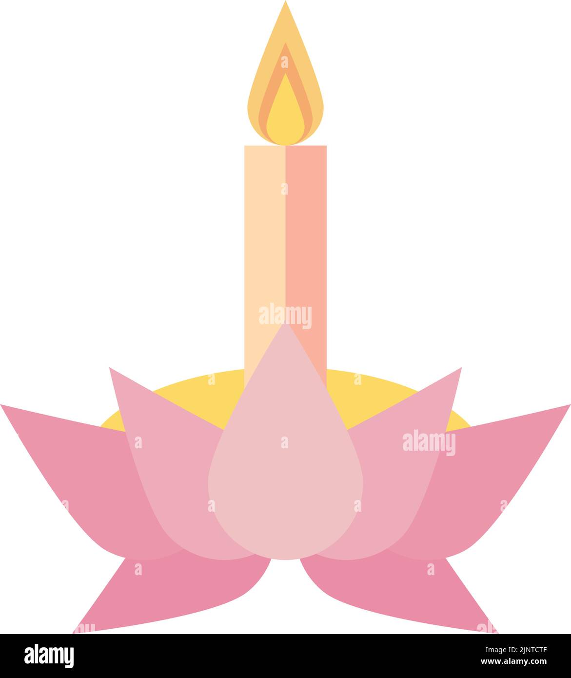Rosa Lotus mit Kerze Stock Vektor