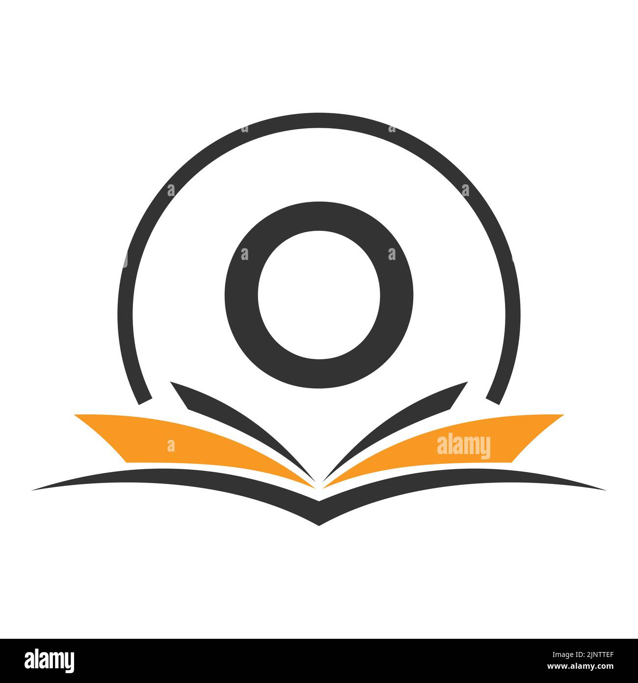 Letter O Education Logo Book Konzept. Ausbildung Career Sign, Universität, Akademie Graduation Logo Template Design Stock Vektor