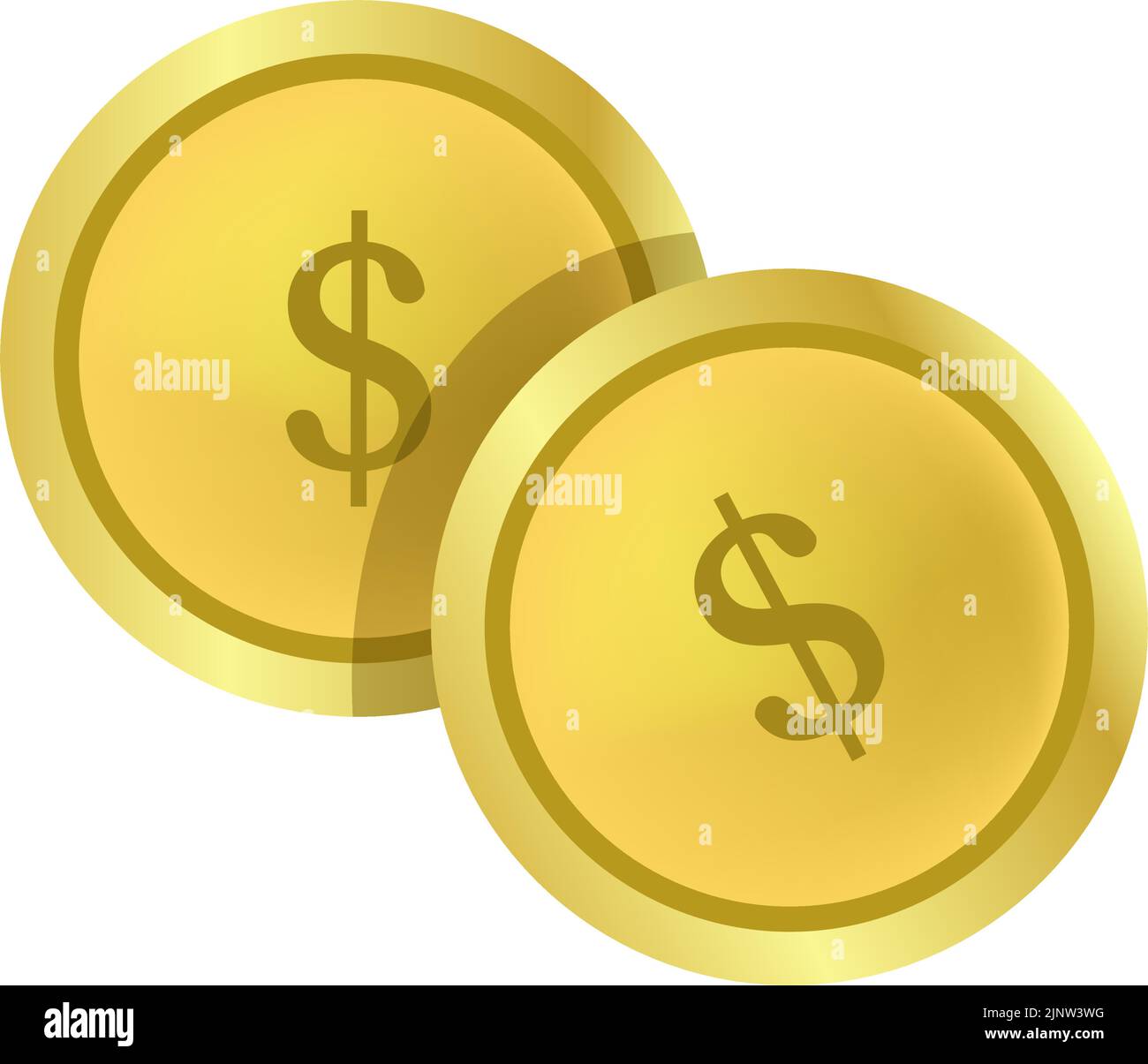 Goldene Münzen, Geld und finanzielle Vermögenswerte Vektor Stock Vektor