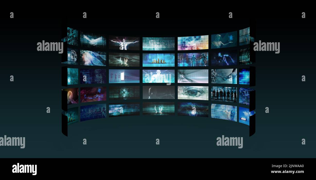 Digitales Marketing-System für die Welt Stockfoto