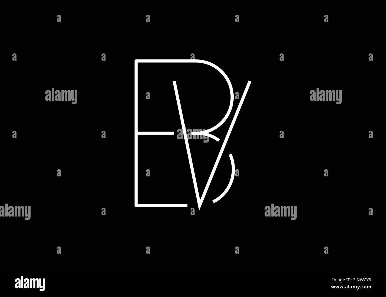 Abstraktes Alphabets Letters BV oder VB Logo Stock Vektor