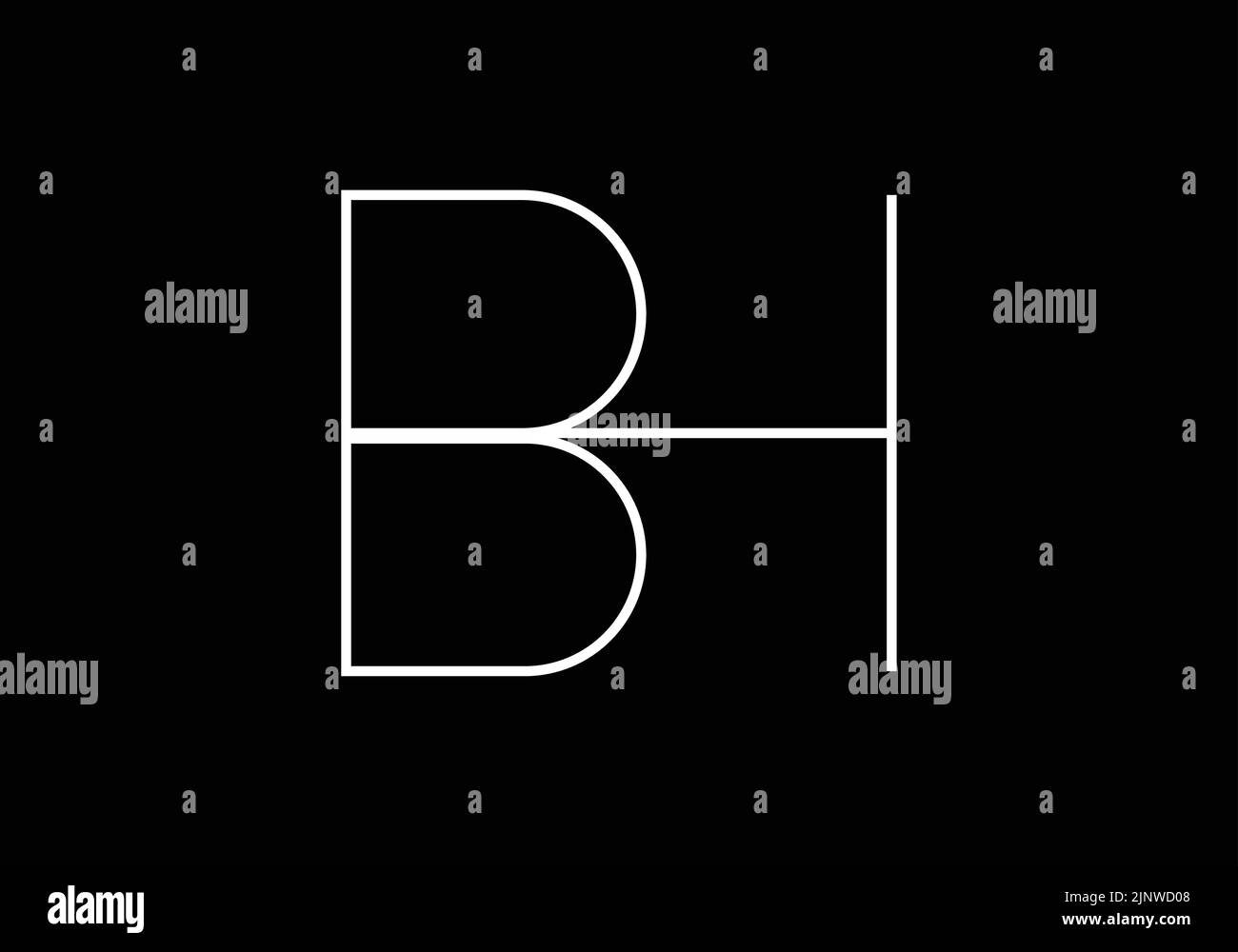 Abstrakte Alphabete Buchstaben BH oder HB Logo Stock Vektor