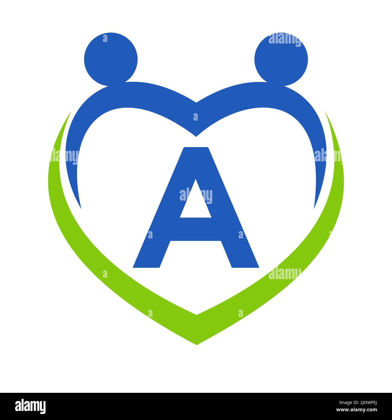 Health Care Sign-On Schreiben Sie Eine Vorlage. Unity und Teamwork Logo Design. Logo der Stiftung für wohltätige Zwecke und Spenden Stock Vektor