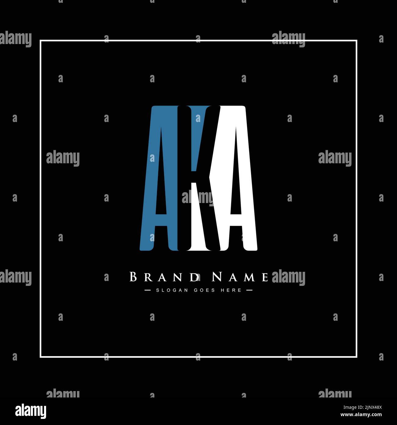 Minimal Business Logo für Alphabet AKA - Anfangsbuchstabe A, K und A Stock Vektor