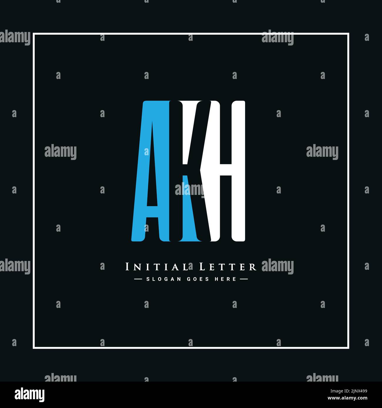 Minimal Business Logo für Alphabet AKH - Anfangsbuchstaben A, K und H Stock Vektor