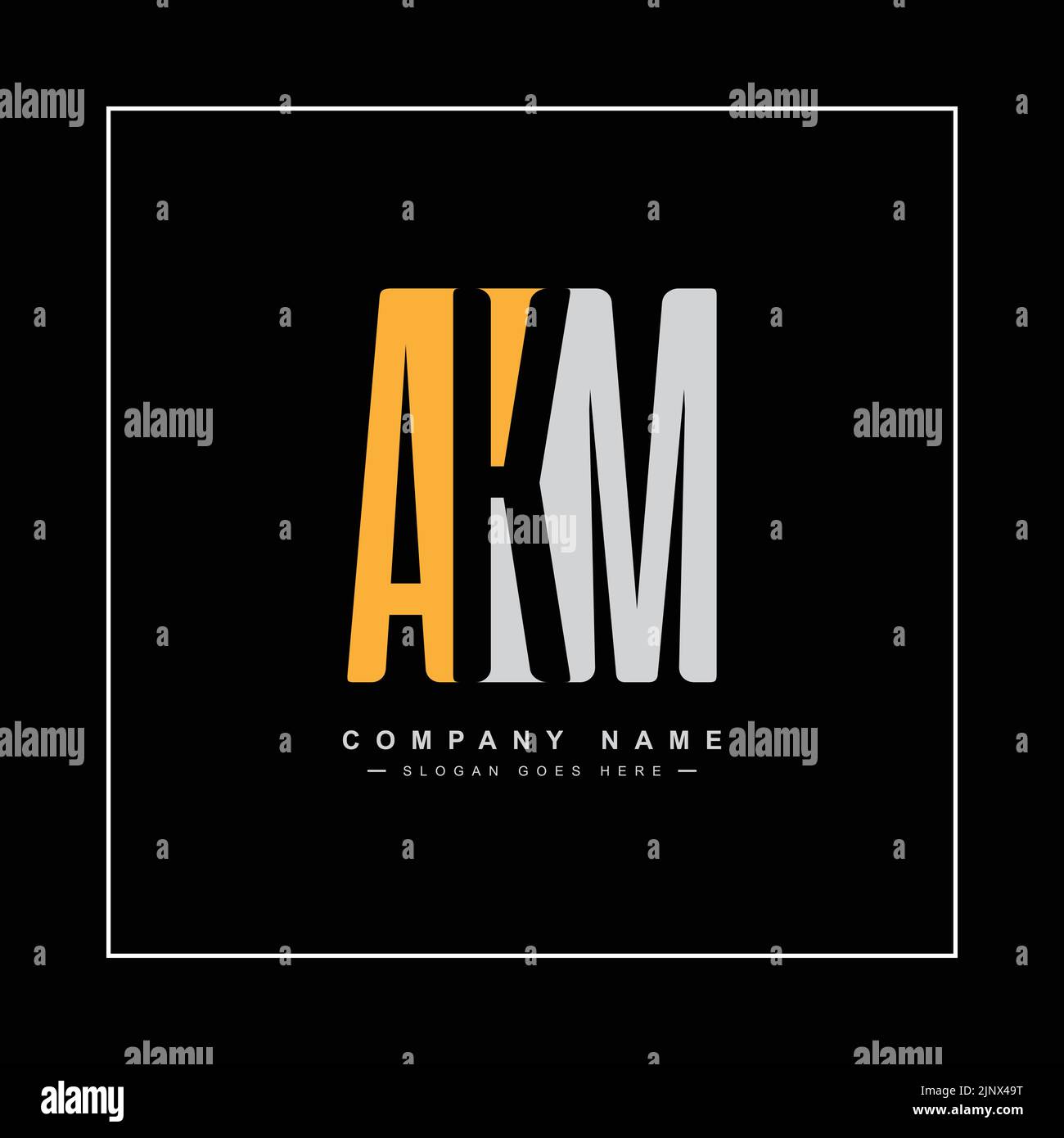 Anfangsbuchstabe AKM-Logo – Minimales Geschäftslogo für die Buchstaben A, K und M Stock Vektor