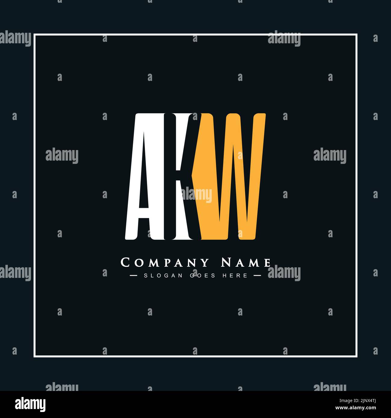 Anfangsbuchstabe AKW-Logo – einfaches Monogramm-Logo für die Initialen A, K und W Stock Vektor