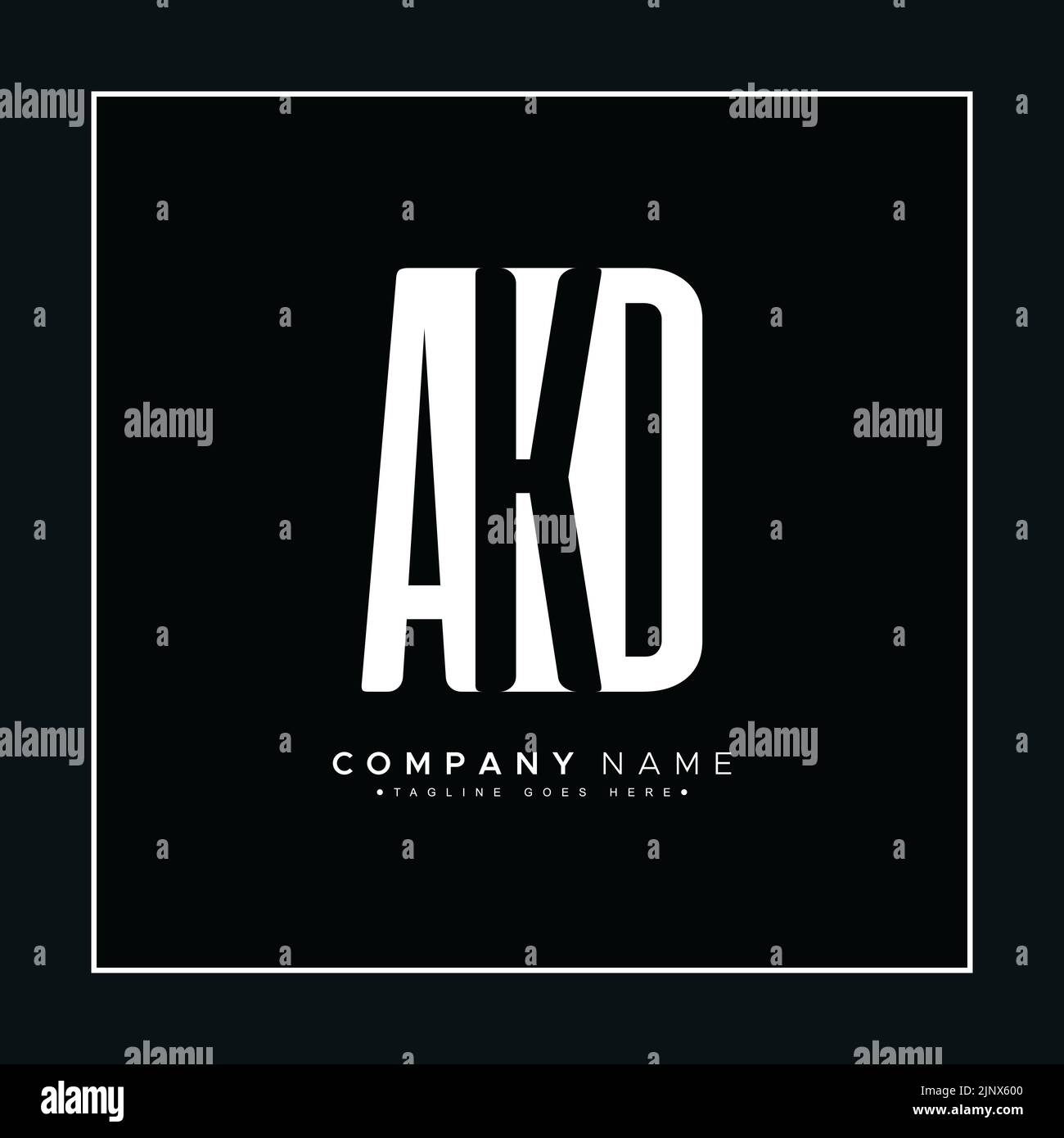 Minimal Business Logo für Alphabet AKD - Anfangsbuchstaben A, K und D Stock Vektor