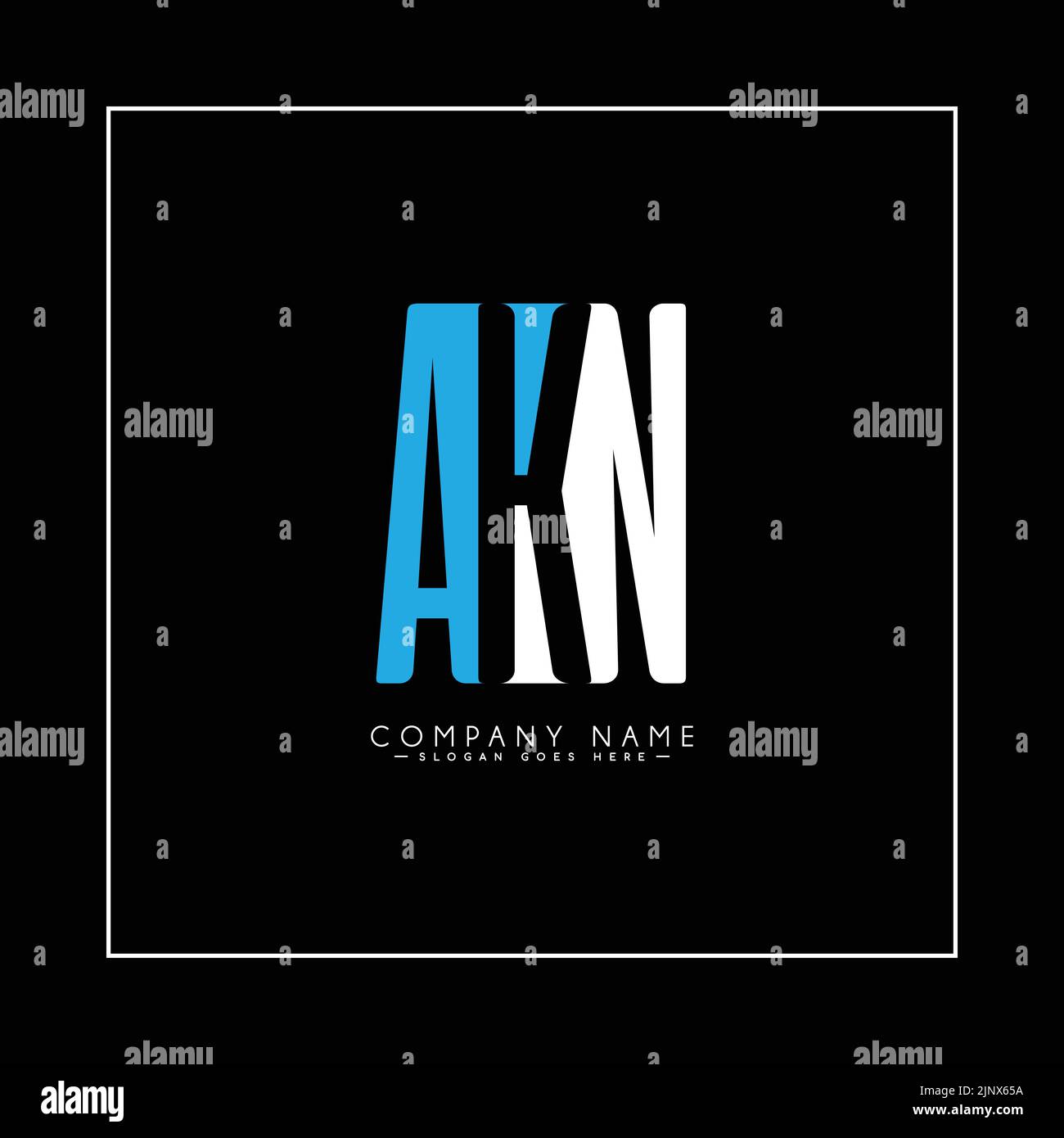 Anfangsbuchstabe AKN-Logo – Minimales Business-Logo für die Buchstaben A, K und N Stock Vektor