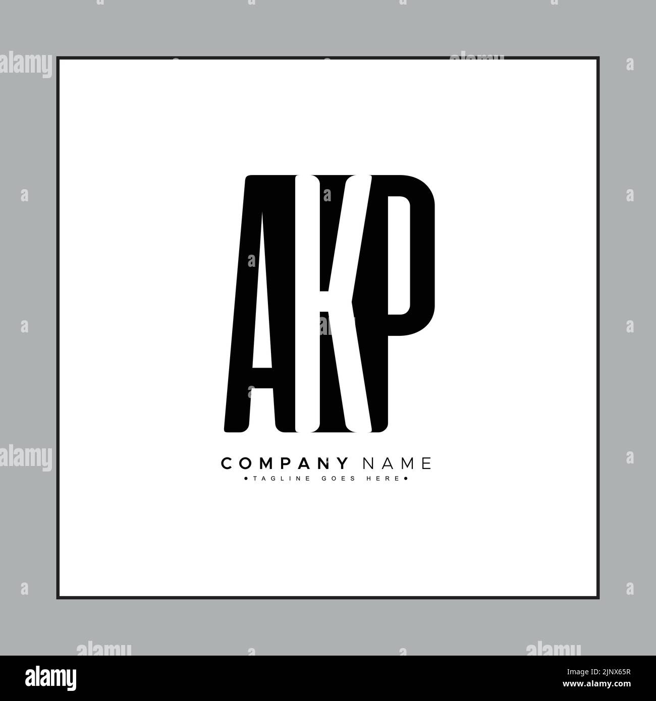 Minimal Business Logo für Alphabet AKP - Anfangsbuchstabe A, K und P Stock Vektor