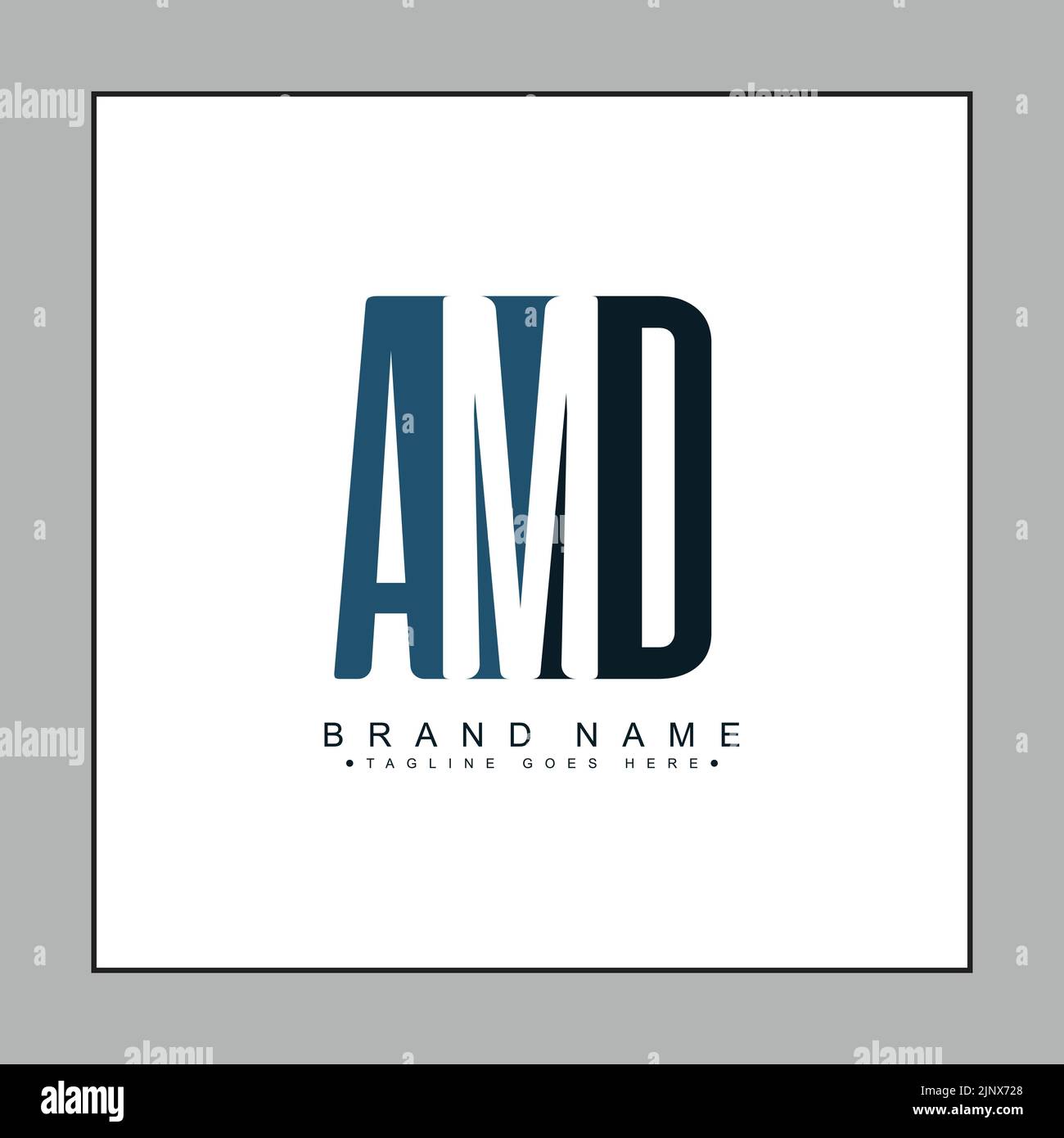 Anfangsbuchstabe AMD-Logo – Minimales Business-Logo für die Buchstaben A, M und D Stock Vektor