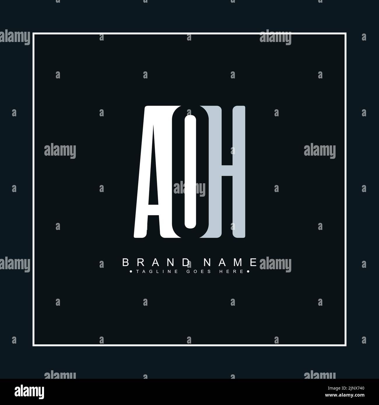 Anfangsbuchstabe AOH-Logo – einfaches Geschäftslogo für die Buchstaben A, O und H Stock Vektor