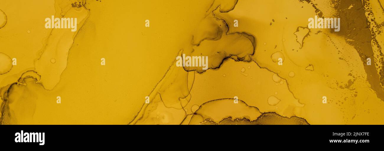 Gold Fluid Art. Abstrakte Marmordarstellung. Stockfoto