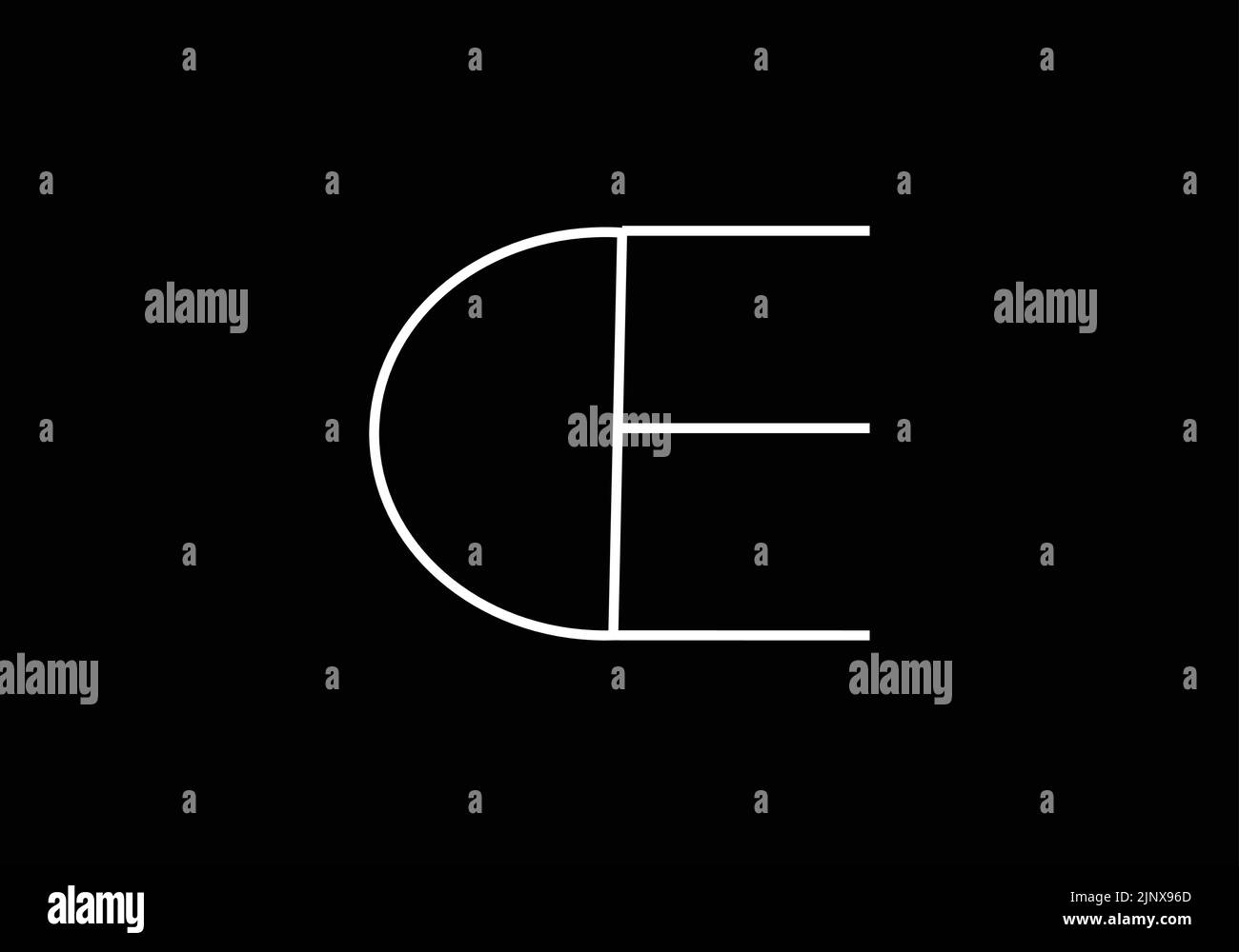 Initialen Buchstaben Buchstaben CE oder C E Monogramm Logo Stock Vektor