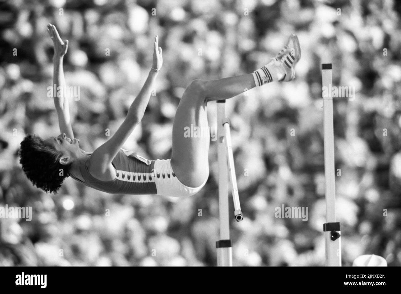 OLYMPISCHE SOMMERSPIELE IN LOS ANGELES 1984 SARA SIMEONI Italien Hochsprung Silbermedaille Stockfoto