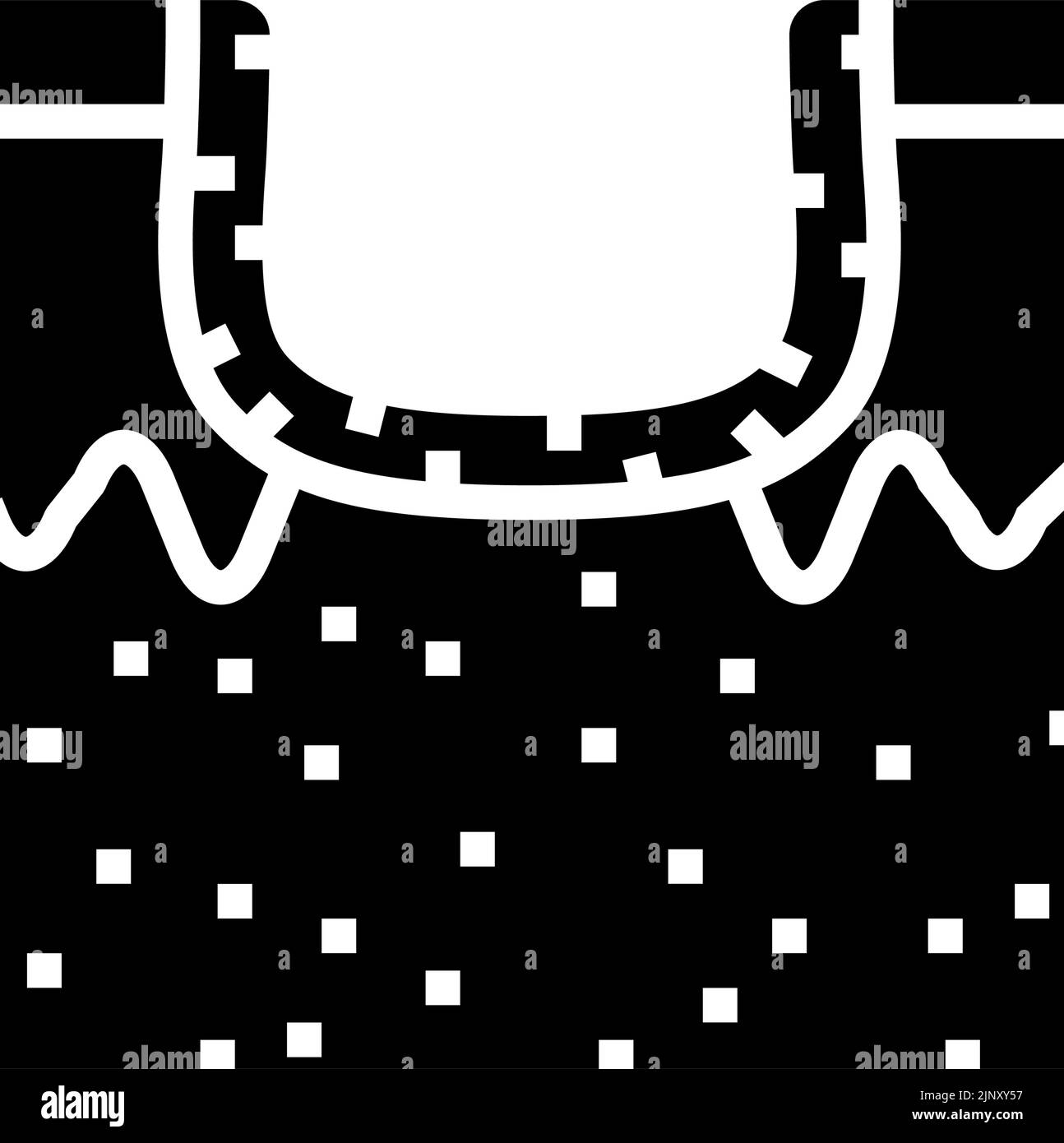 Hypertrophe Akne Narbe Glyphe Symbol Vektor Illustration Stock Vektor