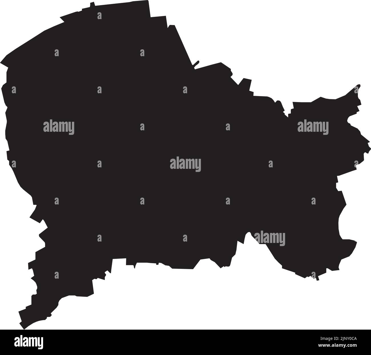 Schwarze Landkarte von PADERBORN, DEUTSCHLAND Stock Vektor
