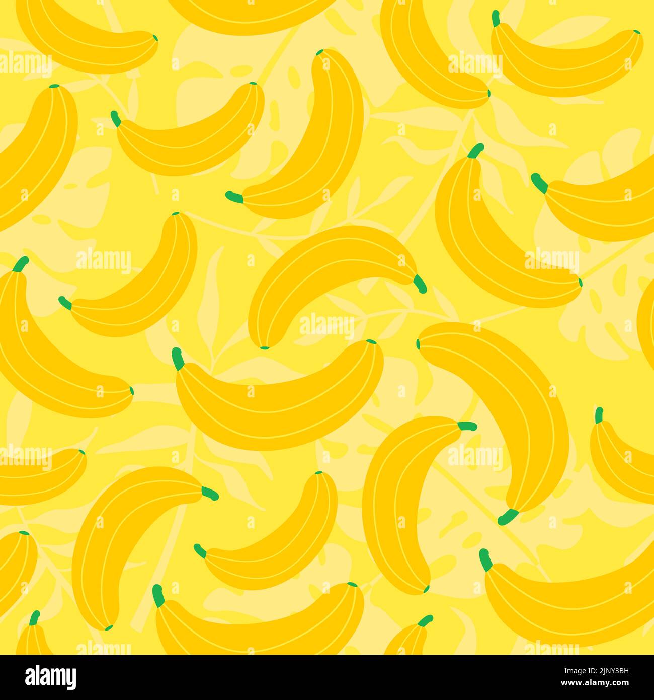 Exotische bunte tropische Früchte Bananen, Banane abstrakte Elemente Nahtloses Hintergrundmuster einzigartige handgezeichnete stilvolle Design Stock Vektor