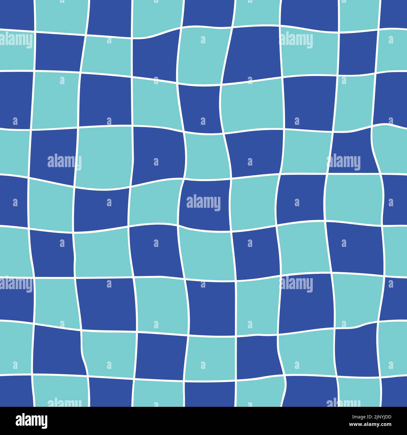 vektor Hand zeichnen blauen Mosaik quadratischen karierten Hintergrund oder Textur Stock Vektor