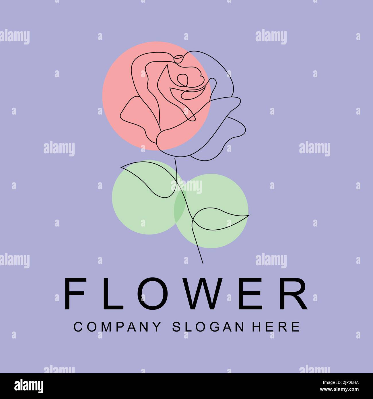 Florales Logo Design, Vektor Illustration Style Linienikon Abstraktes Kunstwerk Stock Vektor