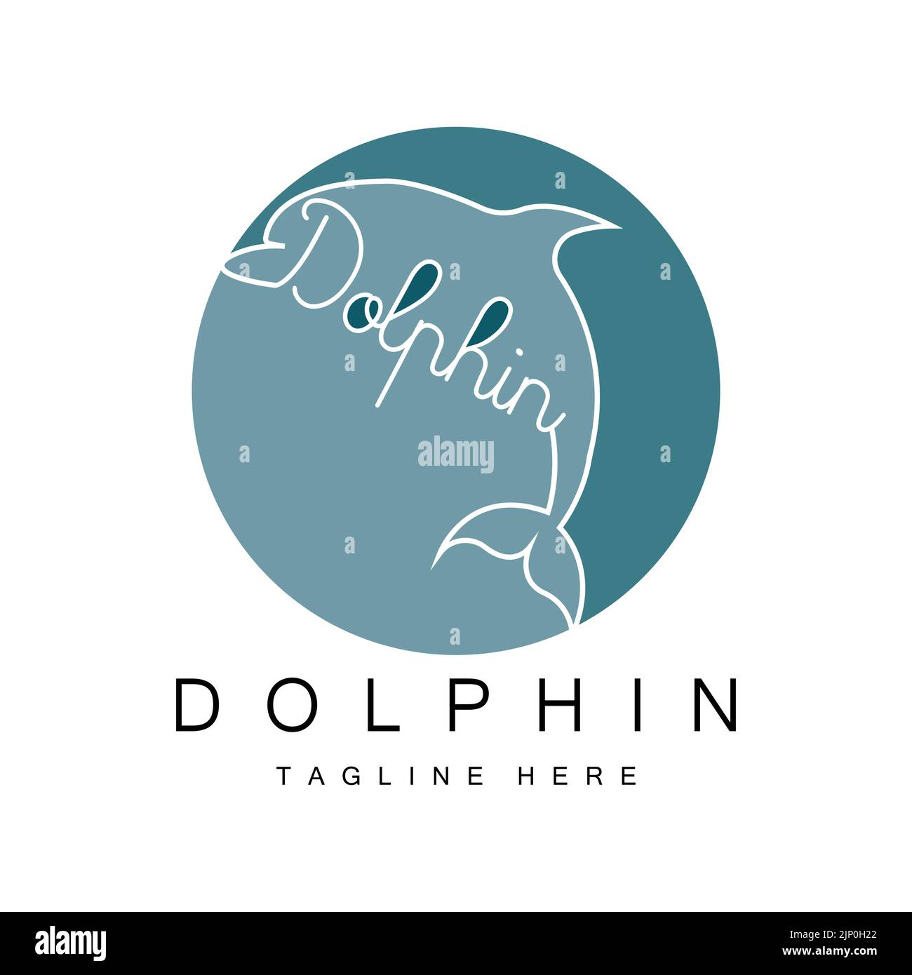Dolphin Logo Vektor Icon Design, Meerestiere Fischarten Säugetiere, Liebe zu fliegen und zu springen Stock Vektor