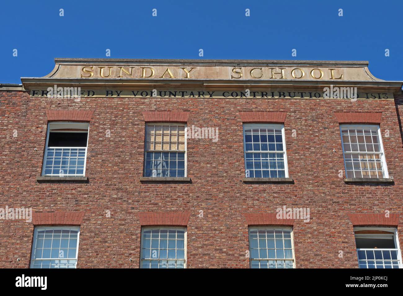 MacClesfield Sunday School, heute als Kulturzentrum für die Seidenindustrie, Roe St, Macclesfield, Cheshire, England, UK, SK11 6UT Stockfoto