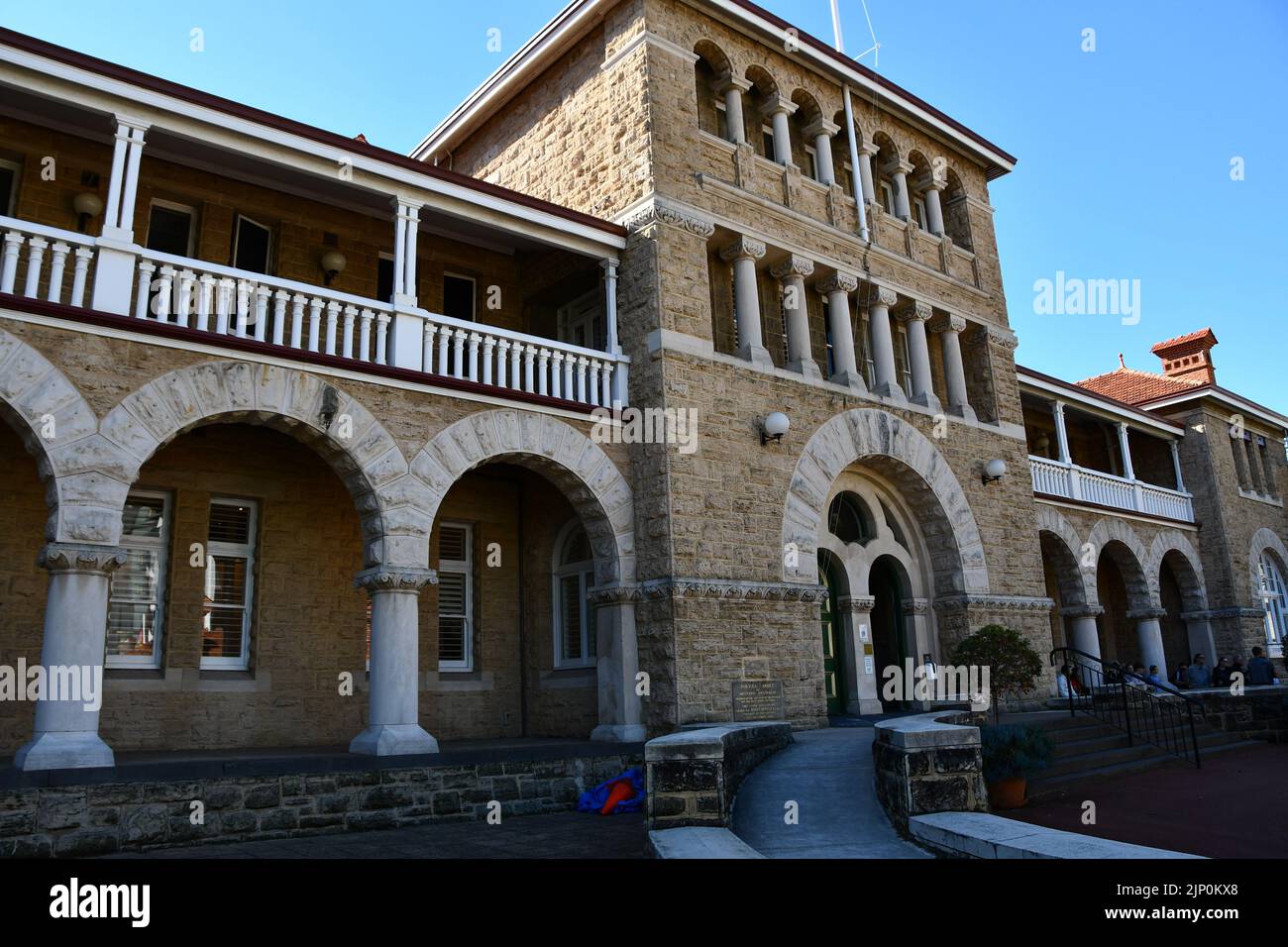 Außenansicht des Perth Mint-Gebäudes Western Australia Stockfoto