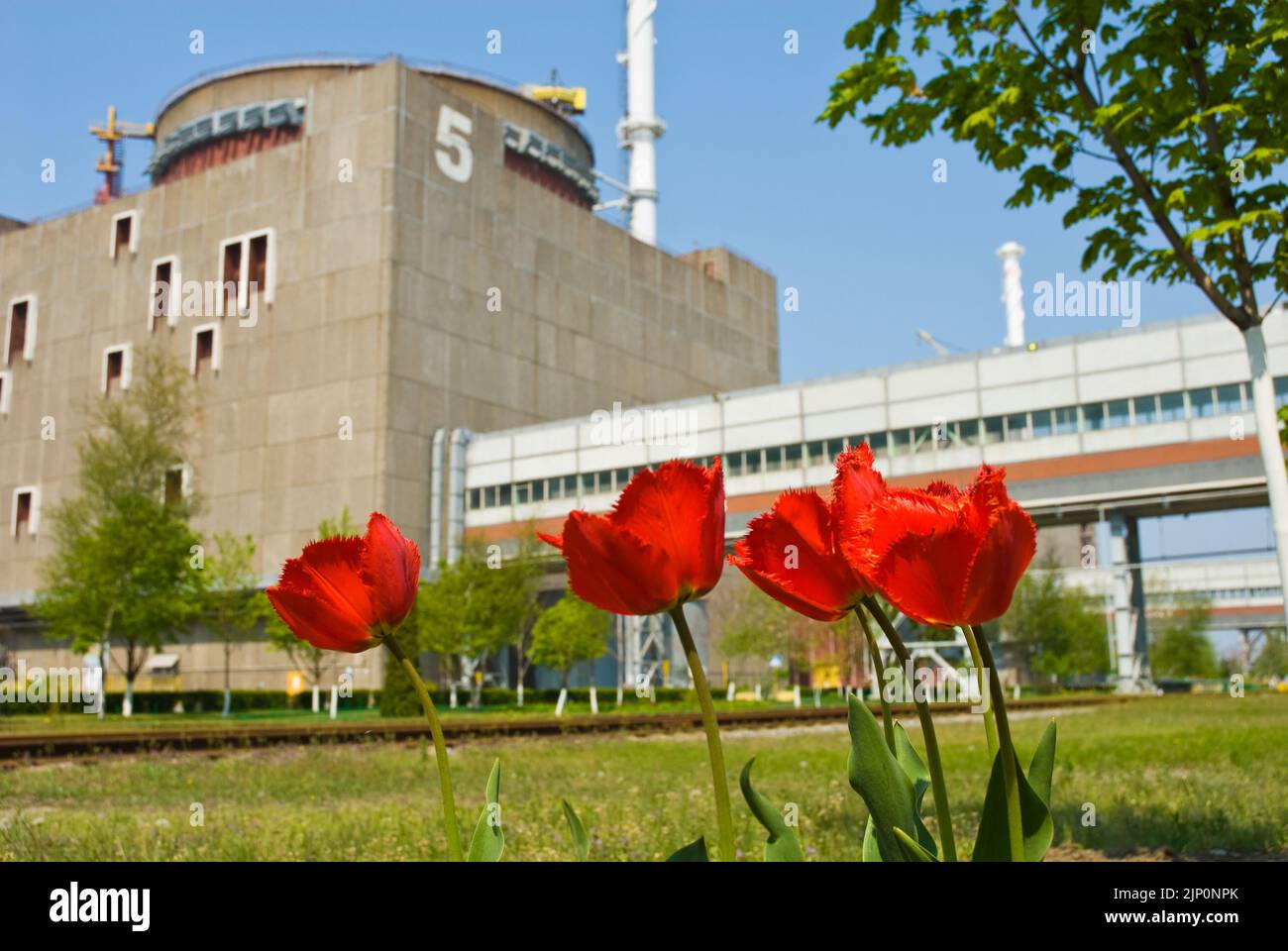 Besetzung des Kernkraftwerks saporoschje russische Truppen, des kernkraftwerks saporoschje, des kernkraftwerks saporoschje Besetzung der russischen Truppen att Stockfoto