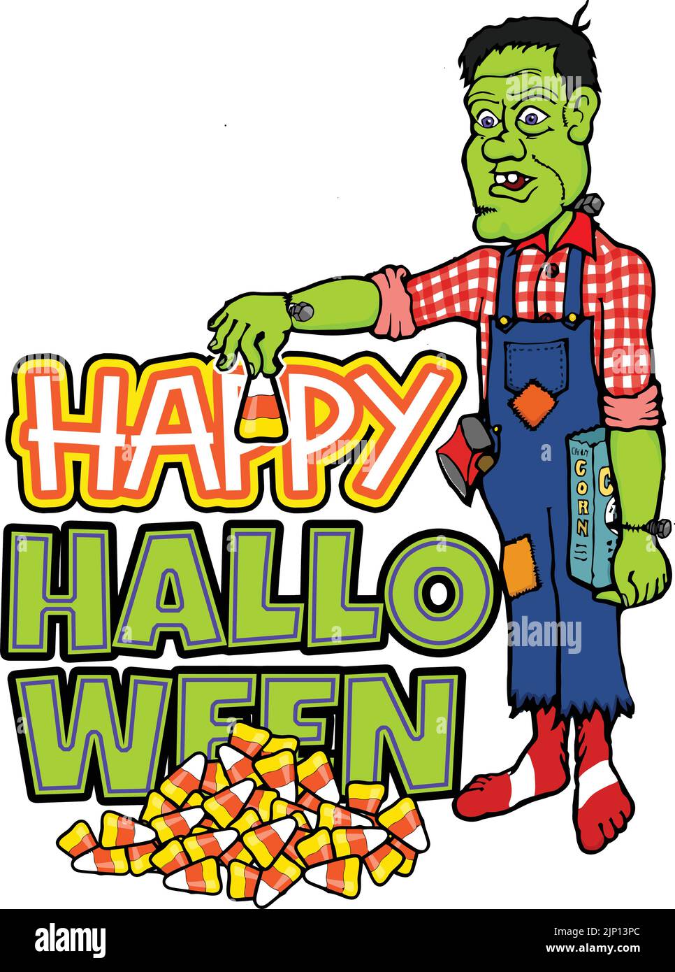 Lustige Cartoon frankenstein fallen cany Hühneraugen Stock Vektor