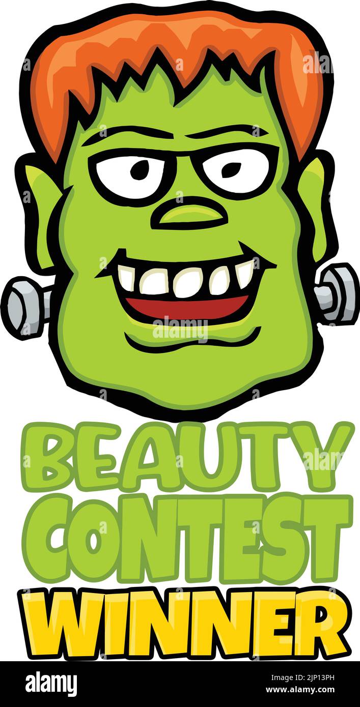 Funny frankenstein Cartoon - Schönheit Contest Gewinner Stock Vektor