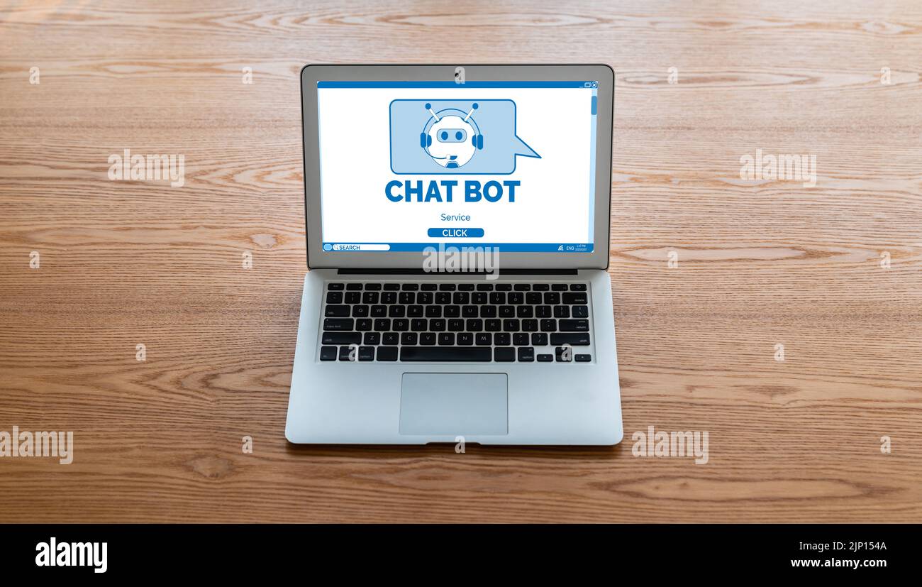 Chatbot Software-Anwendung für modisches Online-Geschäft, die automatisch auf Kundenfragen antworten Stockfoto