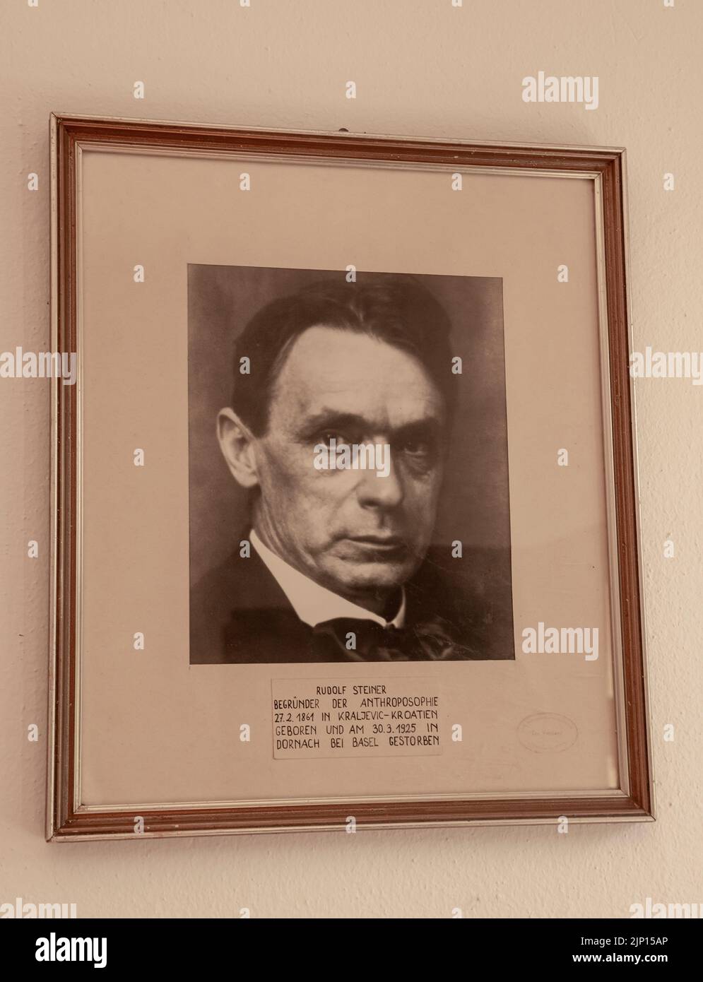 Donji Kraljevec, Kroatien - 14. August 2022 : das Haus, in dem Rudolf Steiner geboren wurde. Geburtsort. Stockfoto