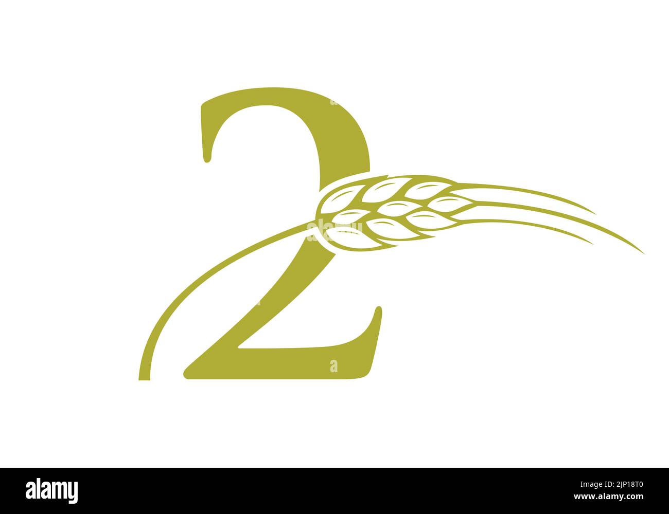 Buchstabe 2 Landwirtschaft Logo Landwirtschaft Zeichen. Landwirtschafts
