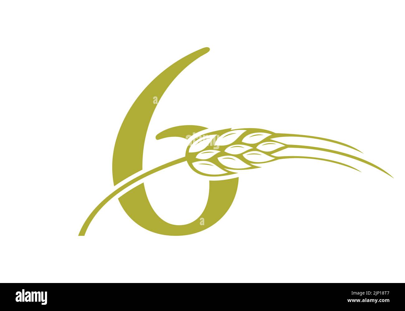 Buchstabe 6 Landwirtschaft Logo Landwirtschaft Zeichen. Landwirtschafts