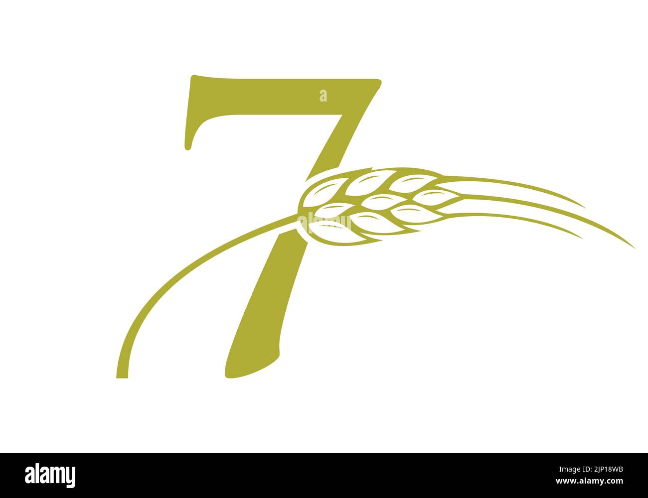 Buchstabe 7 Landwirtschaft Logo Landwirtschaft Zeichen. Landwirtschafts