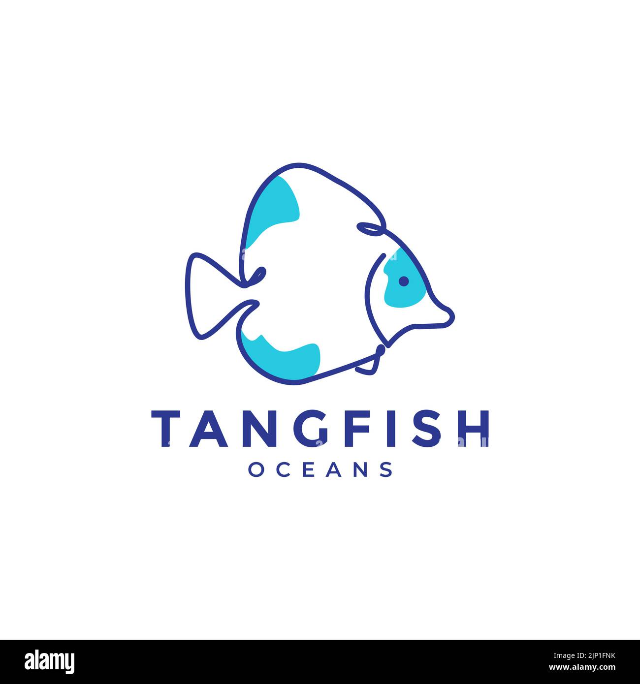 Abstrakter Tangfish-Logo-Design-Vektor Stock Vektor