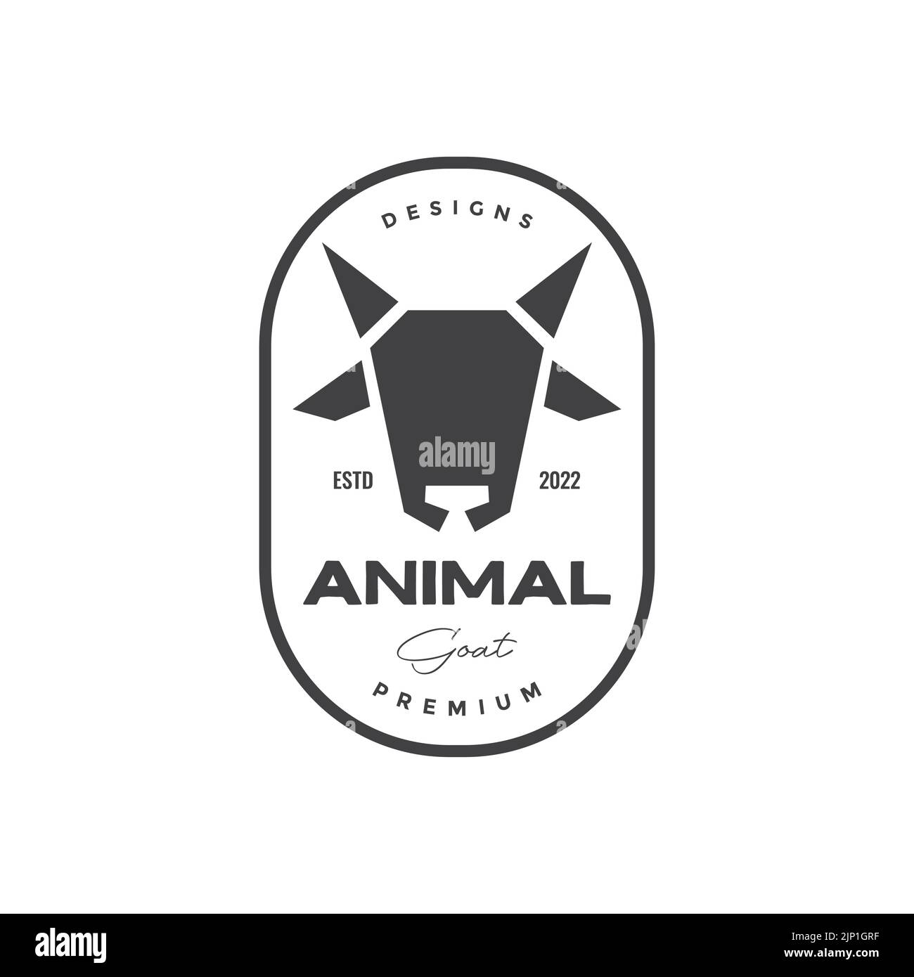 Triangle Head Ziegenabzeichen Vintage-Logo Stock Vektor