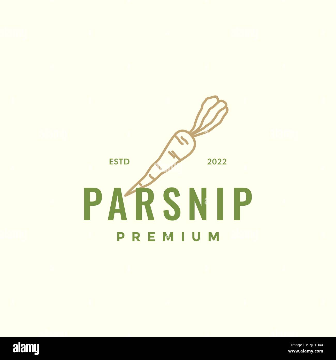 Das Pastinaken-Logo in Hipster-Farben Stock Vektor