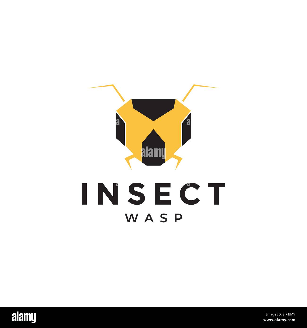 Head Robot Wespe Logo Design Stock Vektor